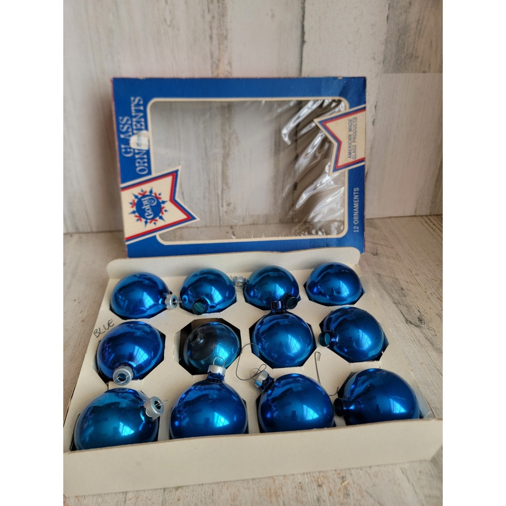 Coby vintage dark blue glass ball ornament Xmas set unique home decor
